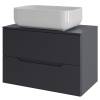 Тумба с раковиной Orange Line Li-70TugMDF+B03-600W графит матовый, 70 см