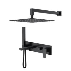 Душевой комплект Boheme Qubic 474-B черный матовый