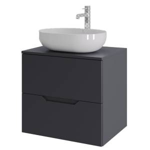 Тумба с раковиной Orange Line Li-60TugMDF+B05-480W графит матовый, 60 см