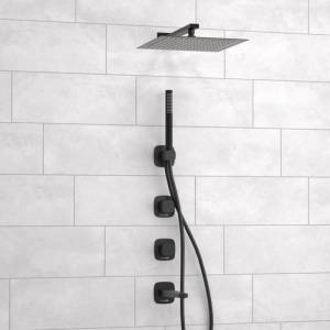Душевой комплект Wasserkraft Nuthe A9151.265.315.219.162.327.242.217 встраиваемый, с верхней душевой насадкой, лейкой, черный
