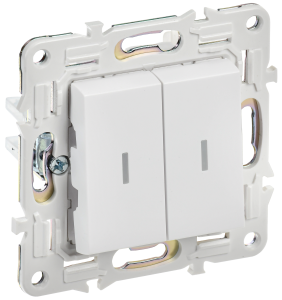 Выключатель 2-клавишный IEK Skandy SK-V20-1-10-K01 арктический белый