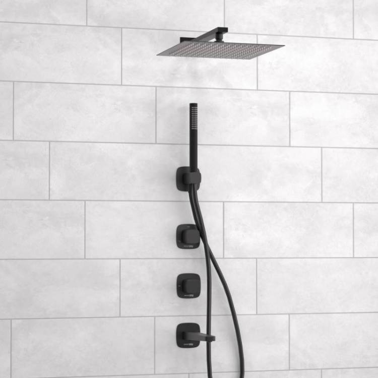 Душевой комплект Wasserkraft Nuthe A9151.265.315.219.162.327.242.217 встраиваемый, с верхней душевой насадкой, лейкой, черный