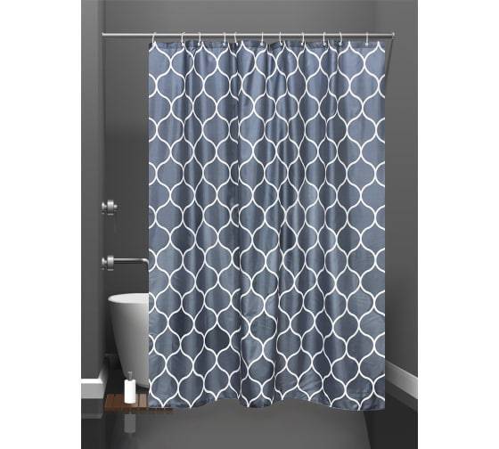 Штора для ванной Bath Plus West Totem Iii akch-21301 с кольцами, 180x180, белый, синий
