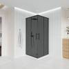 Душевой уголок Veconi Evo 300 B профиль черный матовый, стекло тонированное, 90x90x195