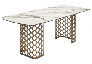 Стол Woodville Chiavari 569437 итальянская керамика rонтрастный мрамор матовый KL-188/шампань 220x100x76