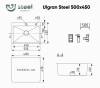 Мойка кухонная Ulgran Steel US 500-001 брашированная сталь фото 6