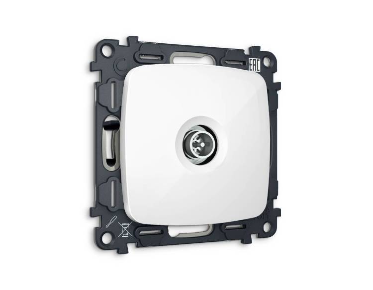 Комплект механизма TV розетки оконечной Ambrella Volt MO MO113005 белый глянец