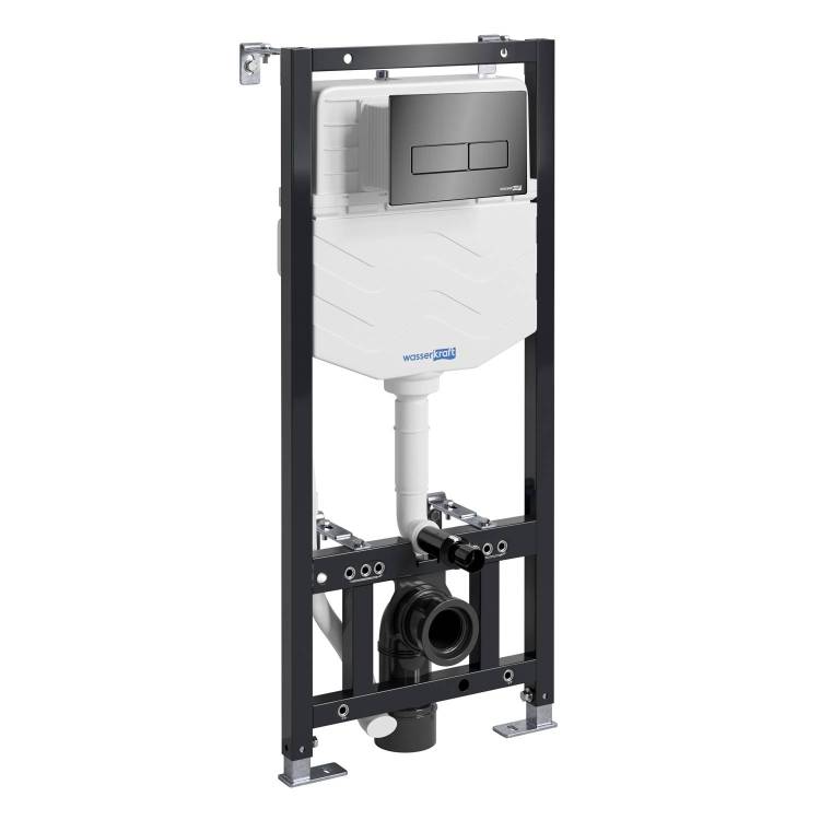 Система инсталляции для унитазов Wasserkraft Aller 10TLT.010.ME.PB03 клавиша черный