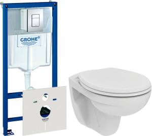 Комплект Унитаз подвесной Ideal Standard Eurovit K881201 безободковый + Система инсталляции для унитазов Grohe Rapid SL 38775001