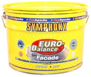 Краска фасадная Symphony Euro Balance Siloxan база LC 9 л