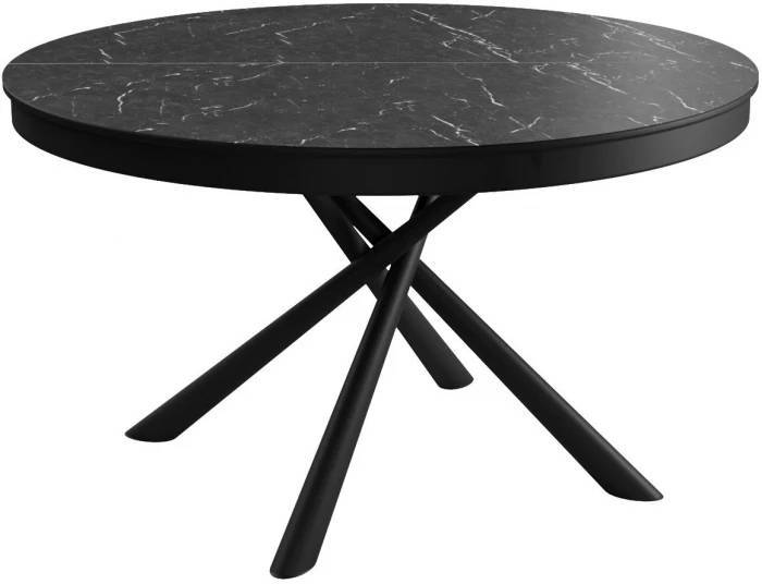 Стол Дик DikLine KR120 00-00067023 мрамор черный калаката, опоры черные 120(160)x120x76