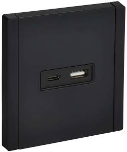 Розетка USB type A+C IEK Forte&Piano FP-U22-D31-M-K02 черный