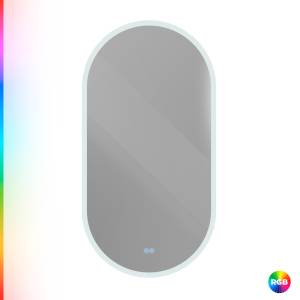 Зеркало Cezares Ellisse CZR-SPC-ELS-500-950-RGB-TCH с контурной RGB подсветкой и сенсорным выключателем, 12V, 50x95