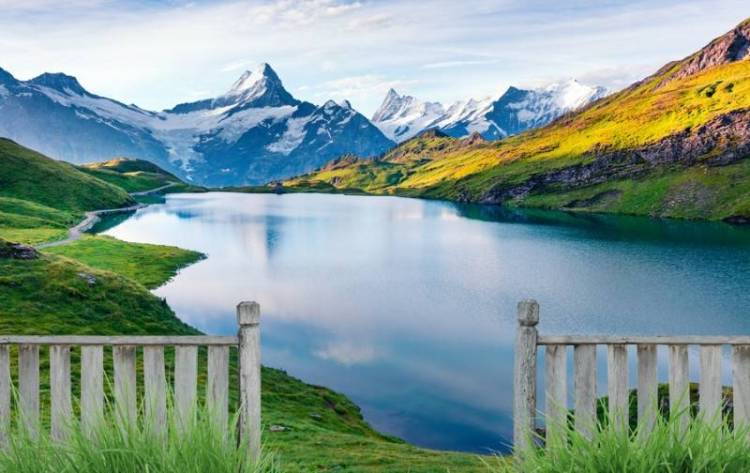 3D Фотообои Artegrafico «Терраса у подножья гор» T025 канвас