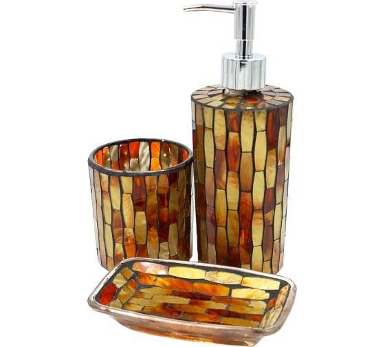 Набор аксессуаров для ванны Bath Plus Ambra W-GL0696AA-SET3 желтый