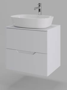 Тумба с раковиной Orange Line Li-60TuwMDF+B08-500W белая матовая, 60 см