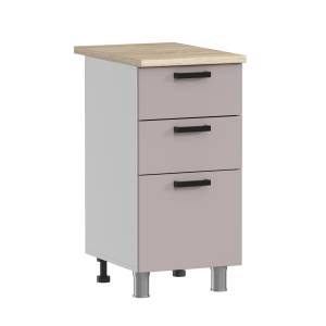 Кухонный модуль напольный Аленушка Лаванда Н3Я 400 Н00240081 кашемир, скоба черный