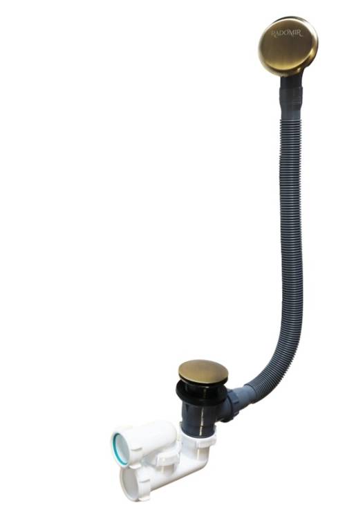 Слив-перелив для ванны Radomir 2-19-4-0-9-000 50 мм, клик-клак, бронза, с сифоном