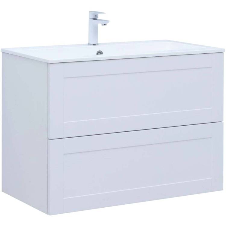 Тумба с раковиной Aquanet Терра 00313235 90 белый матовый