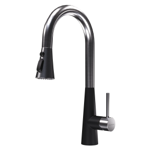 Смеситель для кухни Florentina Вита Pro 313.29Н.1223.501C с выдвижным изливом, нуар