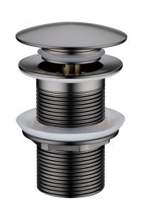 Донный клапан Boheme 612/2-GM с переливом, клик-клак, Gun Metal