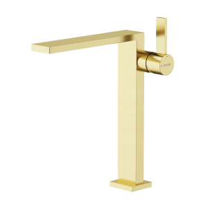 Смеситель для раковины Sancos Linn SC9020BG высокий, брашированное золото