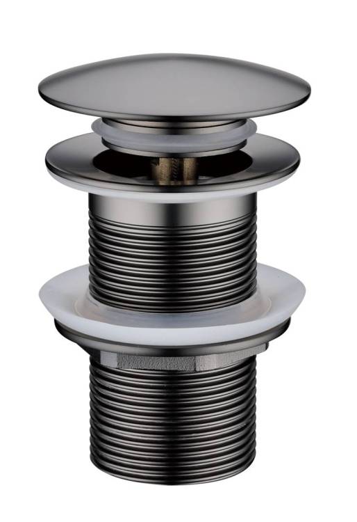 Донный клапан Boheme 612/2-GM с переливом, клик-клак, Gun Metal