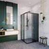 Душевой уголок Alex Baitler AB14100B4 профиль черный, стекло тонированное, 100x100x200 фото 3