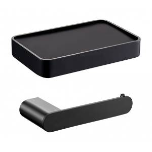 Держатель для туалетной бумаги Wonzon & Woghand WW-7726 с полкой, черный