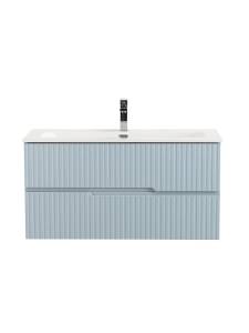 Тумба с раковиной Cezares Duet-N 100 голубой жемчужный, раковина CZR-8073-100