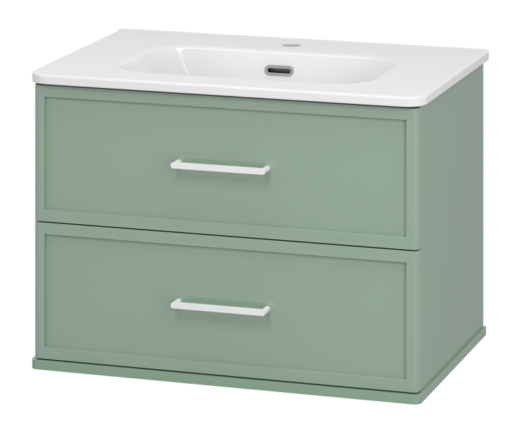 Тумба с раковиной Brevita Верде УТ000026838 зеленая, 70 см