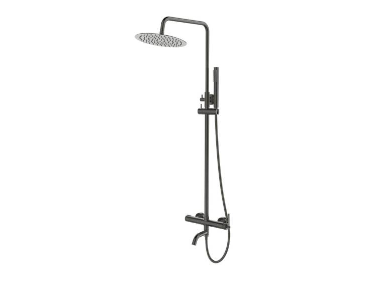 Душевая стойка ESKO Bangkok Gun metal ST250BGGM со смесителем, хром