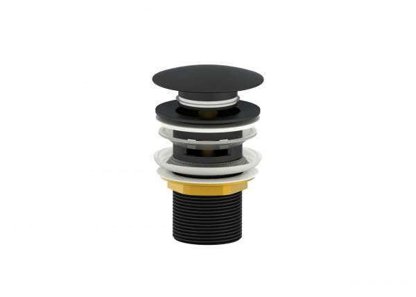 Донный клапан для раковины Wonzon & Woghand WW-88SS01-MB с переливом, черный матовый