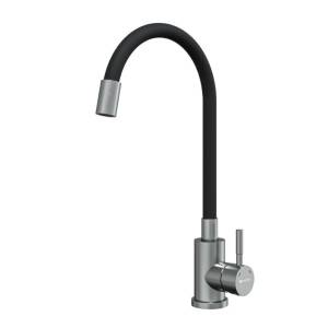 Смеситель для кухни Knotlor Streamline SS-02 с гибким изливом, сатин