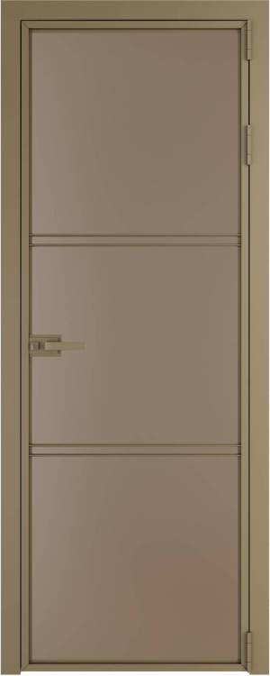 Межкомнатная дверь Profil Doors 3 AX цвет профиля Шампань, стекло безопасное 6 мм монохром капучино 800x2000