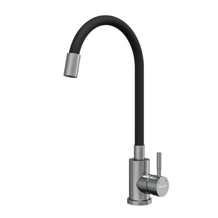 Смеситель для кухни Knotlor Streamline SS-02 с гибким изливом, сатин