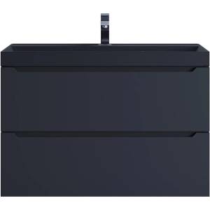 Тумба с раковиной Uperwood Tanos 3930421700 черная, уголь, 80 см