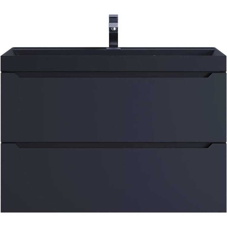 Тумба с раковиной Uperwood Tanos 3930421700 черная, уголь, 80 см