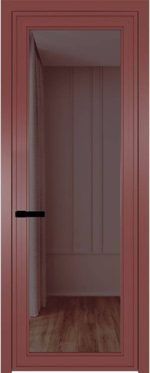 Межкомнатная дверь Profil Doors 1 AGP цвет профиля Красный антрацит, стекло безопасное 6 мм золотистая бронза 600x2000
