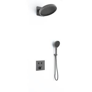 Душевой комплект Vincea Inspire VSFW-421I3GM встраиваемый, двухрежимный, вороненная сталь