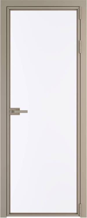 Межкомнатная дверь Profil Doors 1 AX цвет профиля Никель матовый, стекло безопасное 6 мм монохром белый просветленный 800x2000