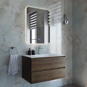 Тумба с раковиной Vincea Luka 800 2 выкатных ящика, C.Oak, раковина белая