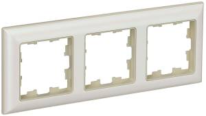 Рамка 3-постовая IEK Brite BR-M32-12-1-K10 бежевый/жемчужный