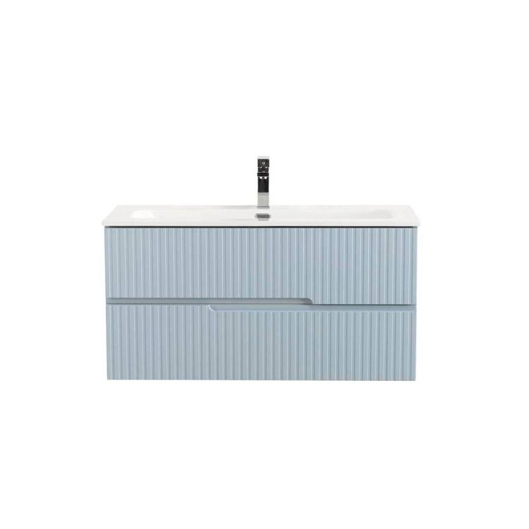 Тумба с раковиной Cezares Duet-N 100 голубой жемчужный, раковина CZR-8073-100