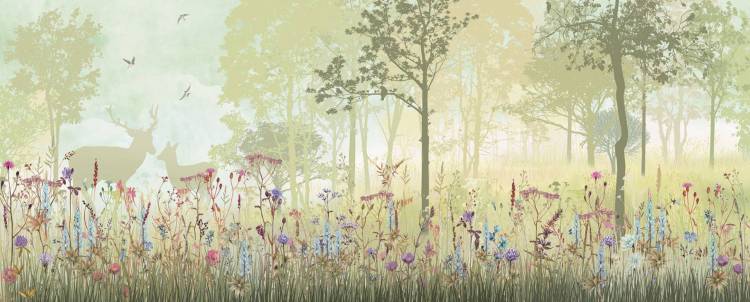 Бесшовные Eco обои Ortograf Flora 31269 Lime forest Ворс ОЕ