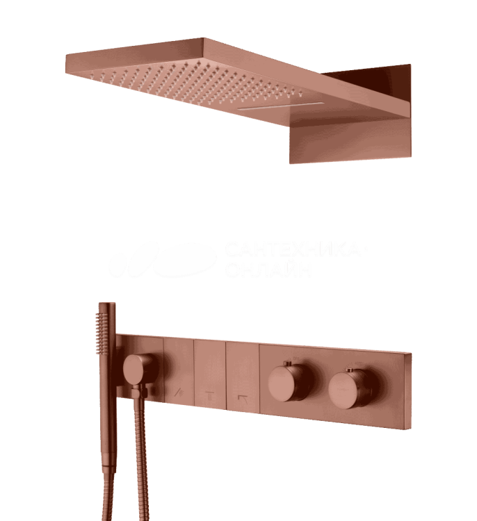 Душевая система Boheme Zodiac 133-BRB термостат, с внутренней частью, brushed bronze