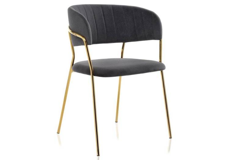 Стул Woodville Kamelia 11777 grey / gold