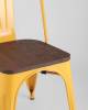 Набор из 6 стульев Stool Group Tolix YD-H440B-W LG-06 X6 желтый глянцевый, темное дерево фото 8