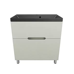 Тумба с раковиной Style Line Матис 80 напольная, олива, раковина антрацит, 82x80x45