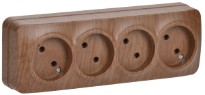 Розетка 4-местная IEK Glory ERH40-K24-10 дуб